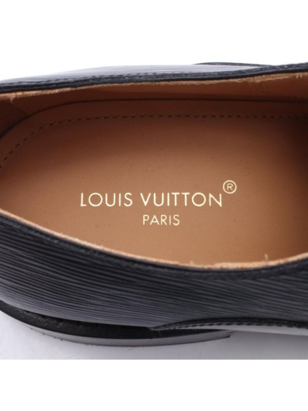 ★SOLD★ Louis Vuitton Dress Shoes Wall Street Line Dabi Epi Black Leather - Picture 5 of 7